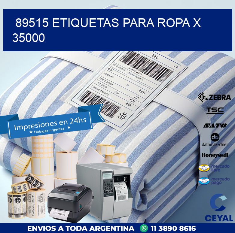 89515 ETIQUETAS PARA ROPA X 35000