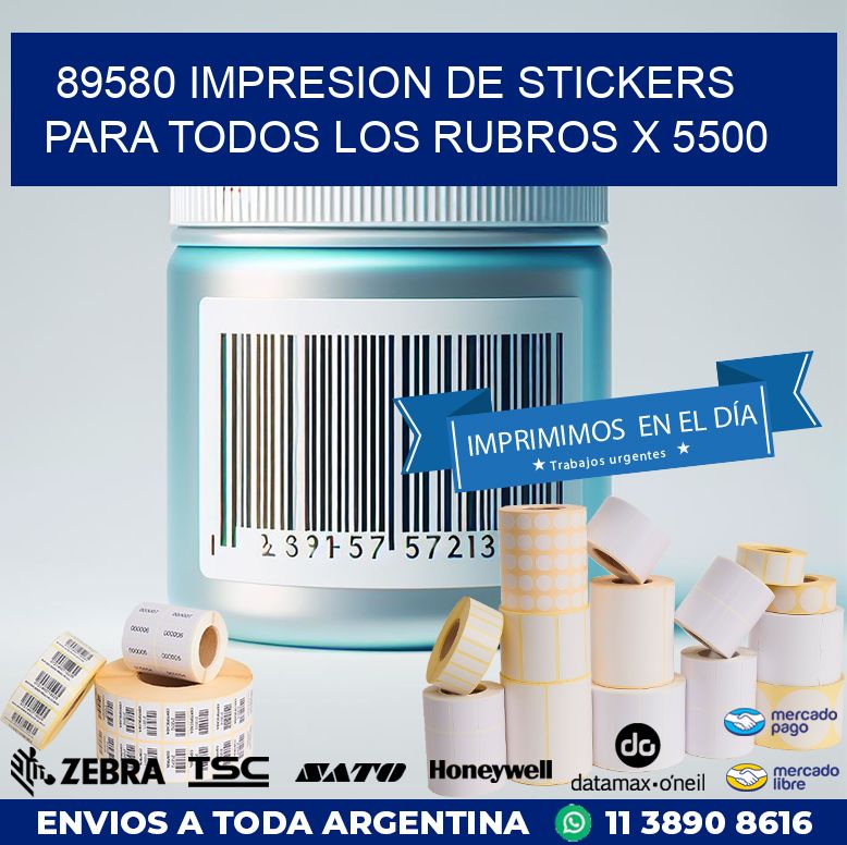 89580 IMPRESION DE STICKERS PARA TODOS LOS RUBROS X 5500