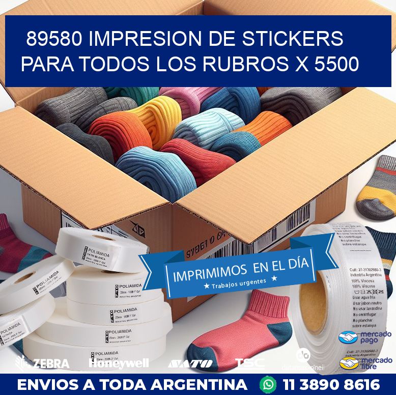 89580 IMPRESION DE STICKERS PARA TODOS LOS RUBROS X 5500