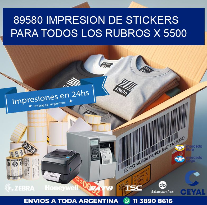 89580 IMPRESION DE STICKERS PARA TODOS LOS RUBROS X 5500