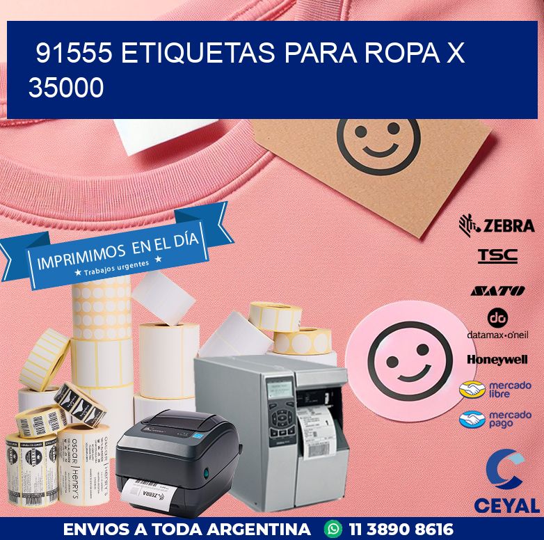 91555 ETIQUETAS PARA ROPA X 35000