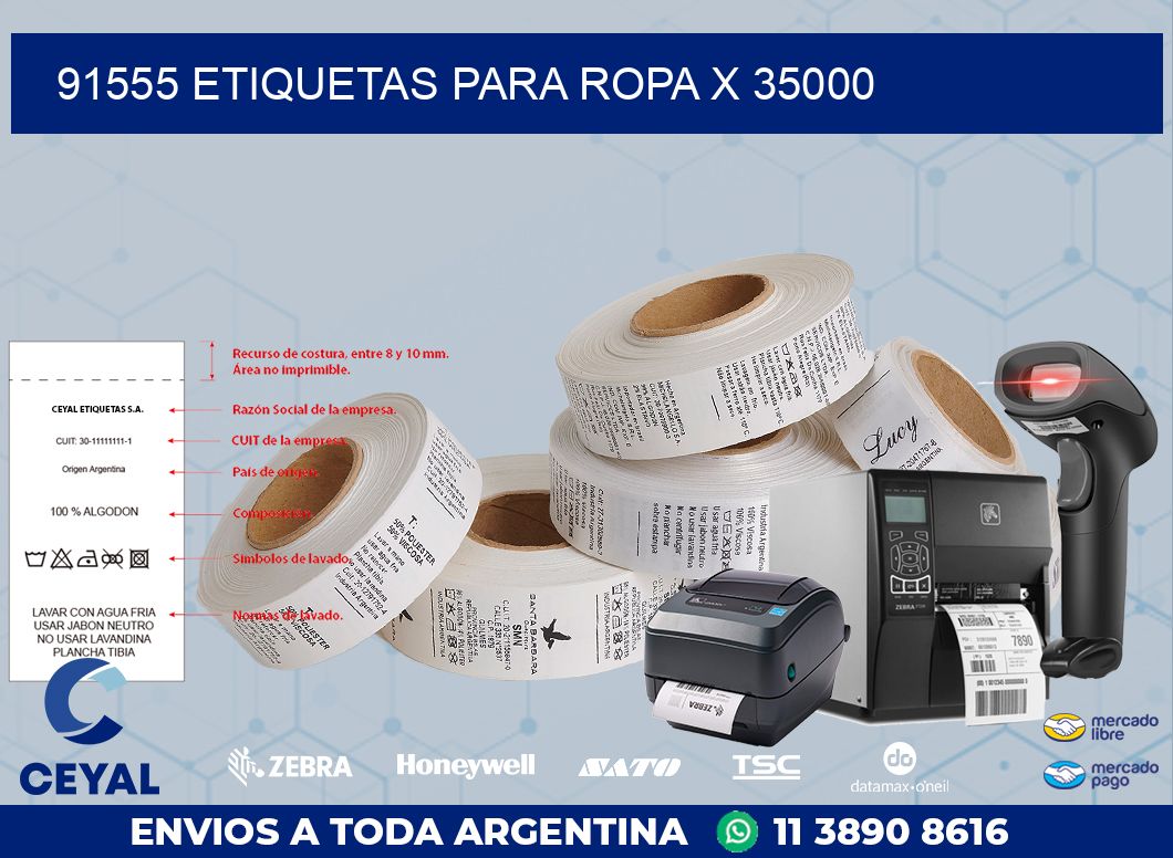 91555 ETIQUETAS PARA ROPA X 35000