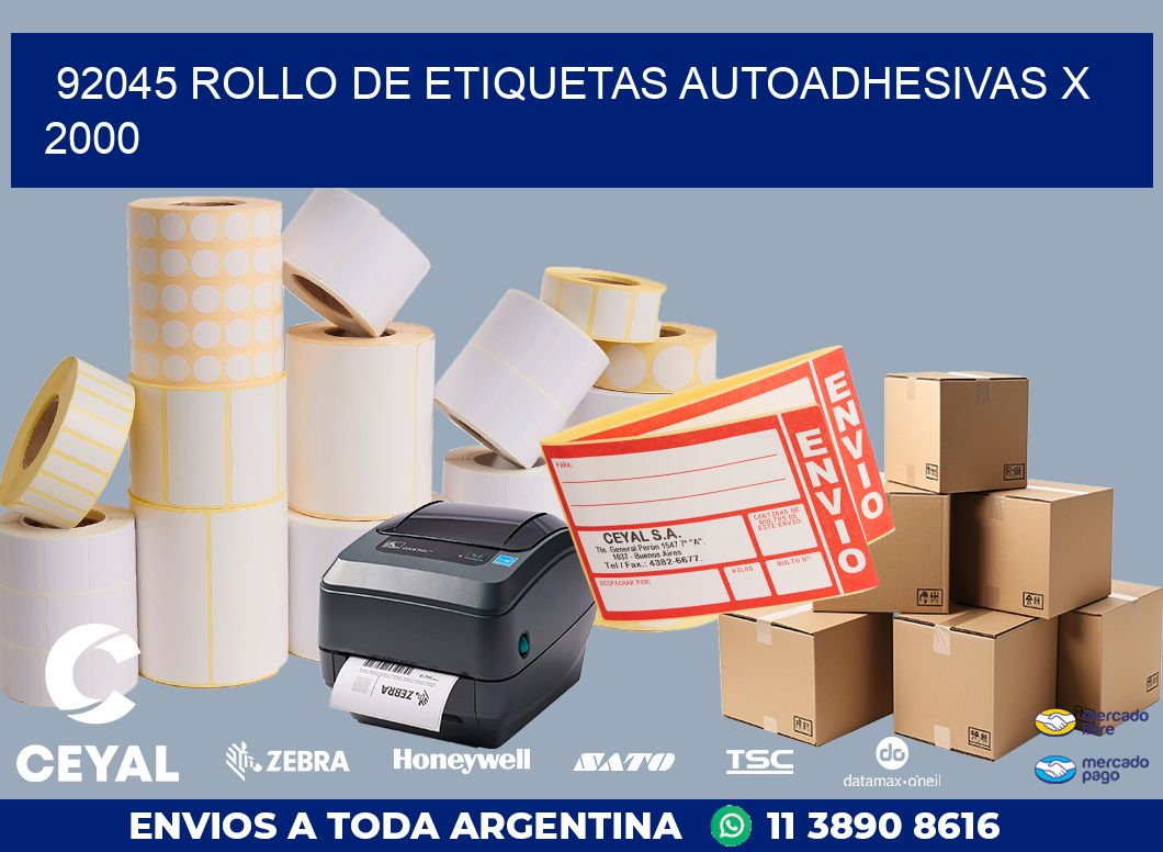 92045 ROLLO DE ETIQUETAS AUTOADHESIVAS X 2000