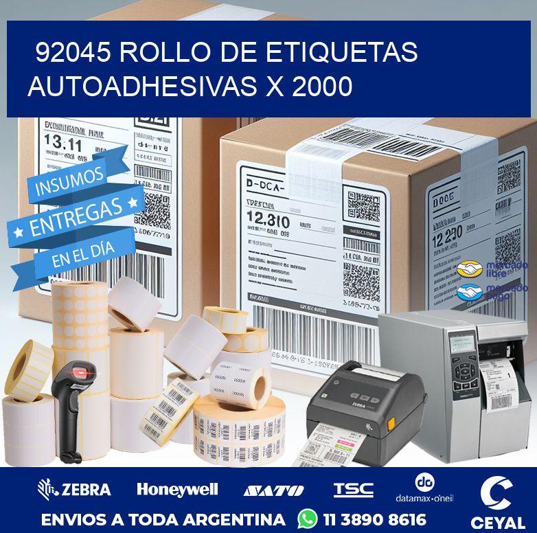92045 ROLLO DE ETIQUETAS AUTOADHESIVAS X 2000