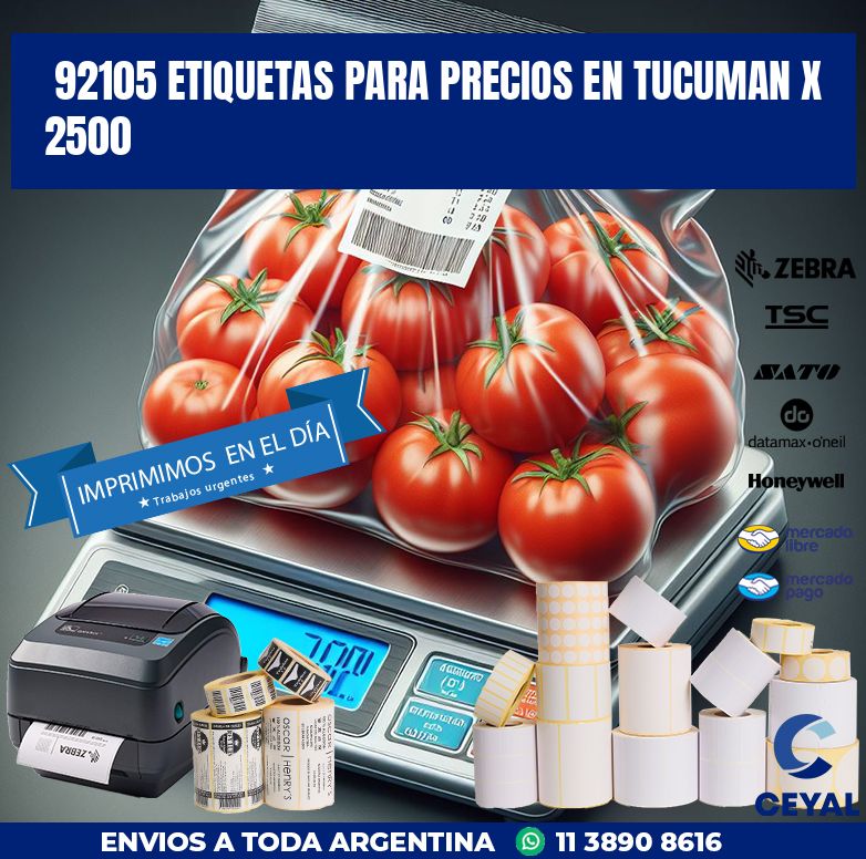 92105 ETIQUETAS PARA PRECIOS EN TUCUMAN X 2500