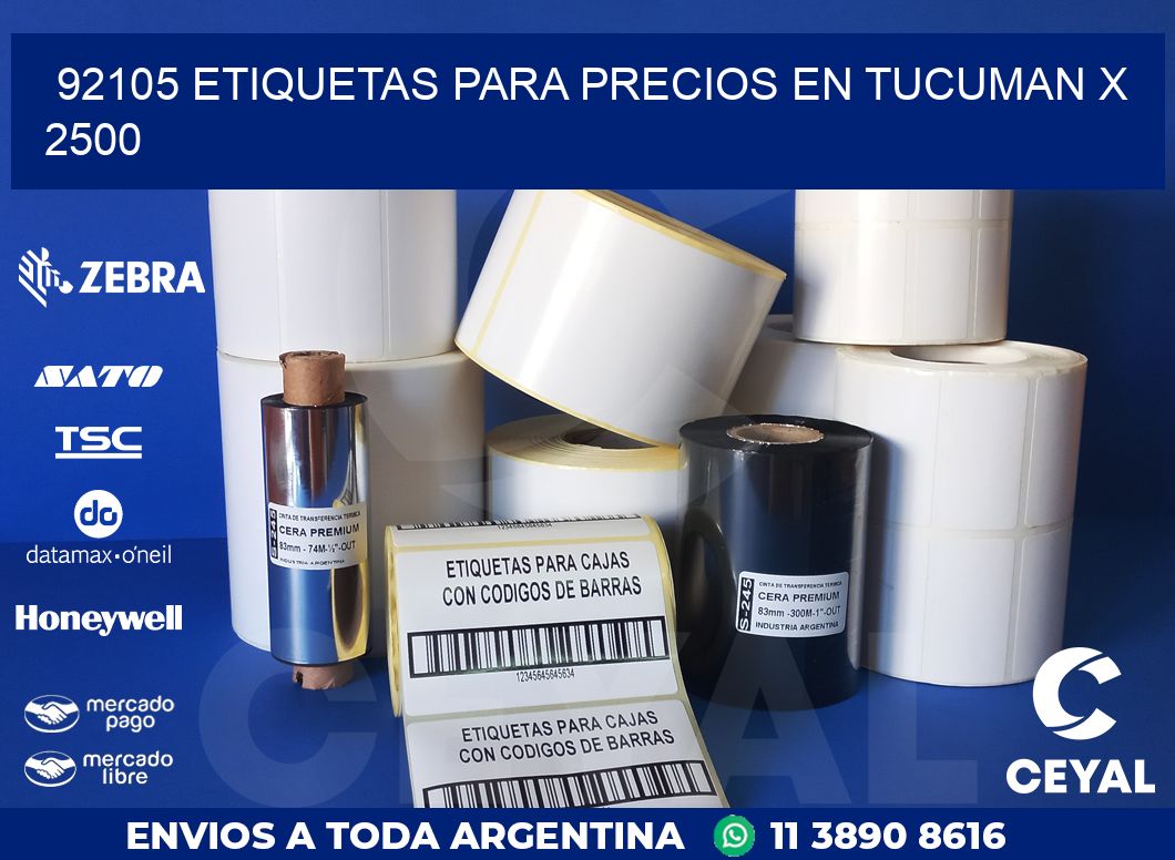 92105 ETIQUETAS PARA PRECIOS EN TUCUMAN X 2500
