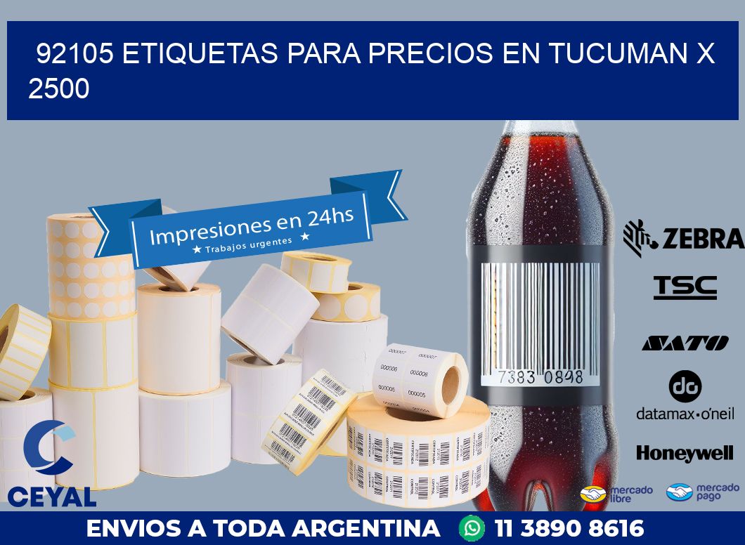 92105 ETIQUETAS PARA PRECIOS EN TUCUMAN X 2500