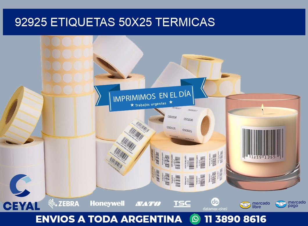 92925 ETIQUETAS 50X25 TERMICAS