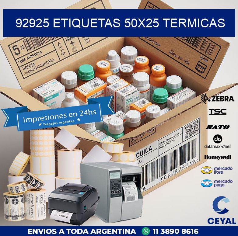 92925 ETIQUETAS 50X25 TERMICAS