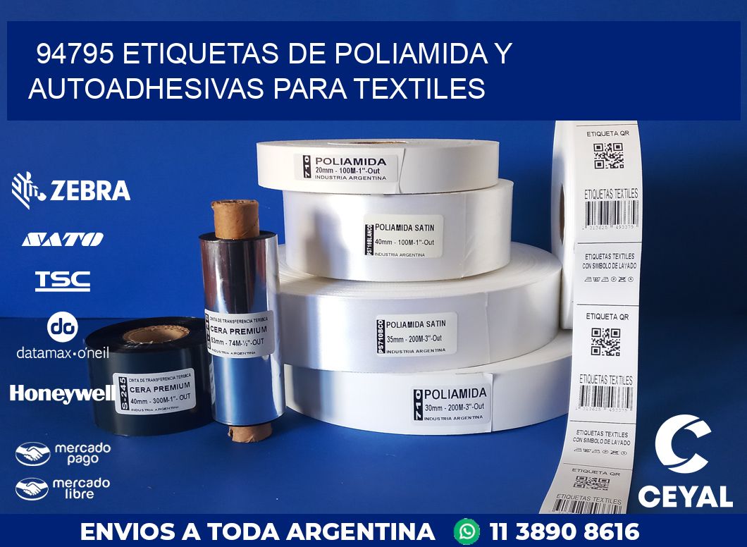 94795 ETIQUETAS DE POLIAMIDA Y AUTOADHESIVAS PARA TEXTILES