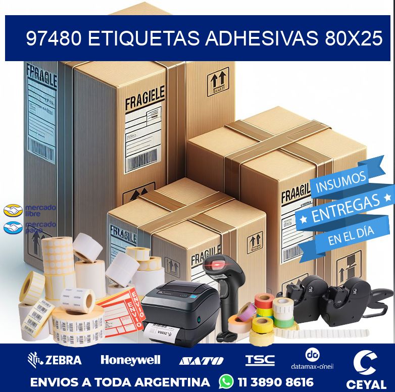 97480 ETIQUETAS ADHESIVAS 80X25