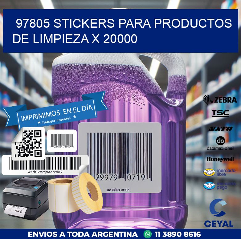 97805 STICKERS PARA PRODUCTOS DE LIMPIEZA X 20000