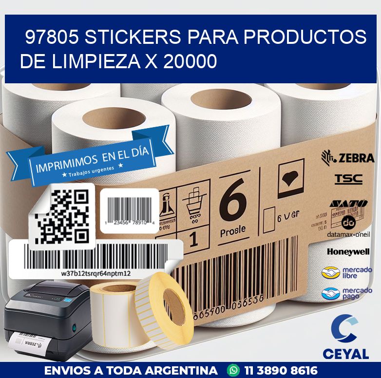 97805 STICKERS PARA PRODUCTOS DE LIMPIEZA X 20000