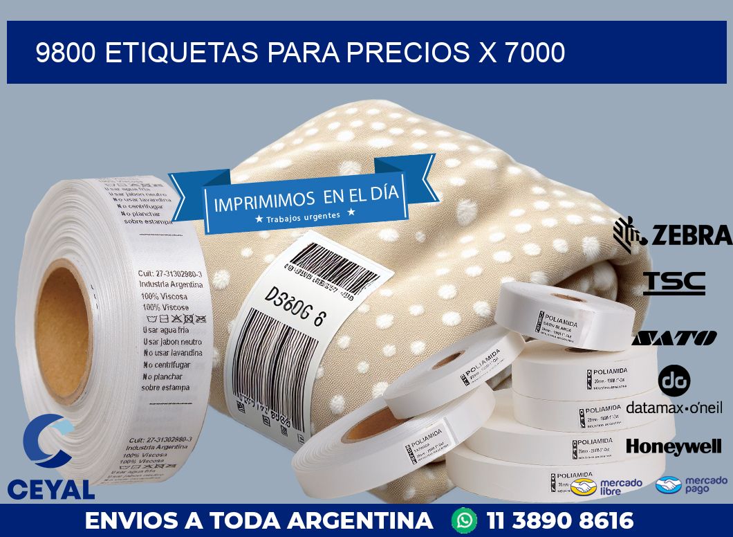 9800 ETIQUETAS PARA PRECIOS X 7000