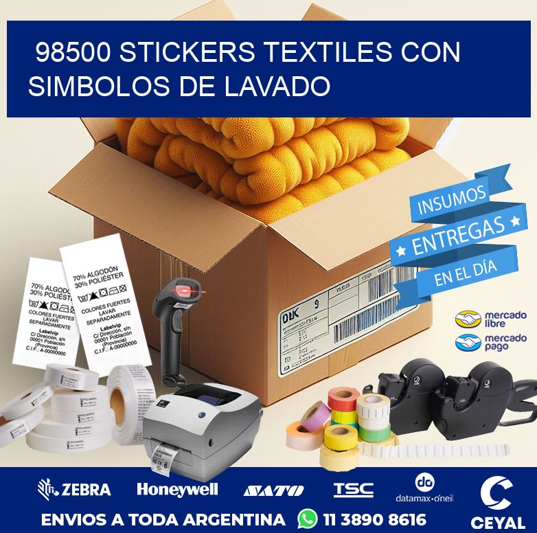 98500 STICKERS TEXTILES CON SIMBOLOS DE LAVADO