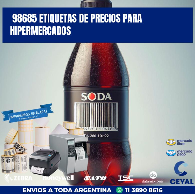 98685 ETIQUETAS DE PRECIOS PARA HIPERMERCADOS
