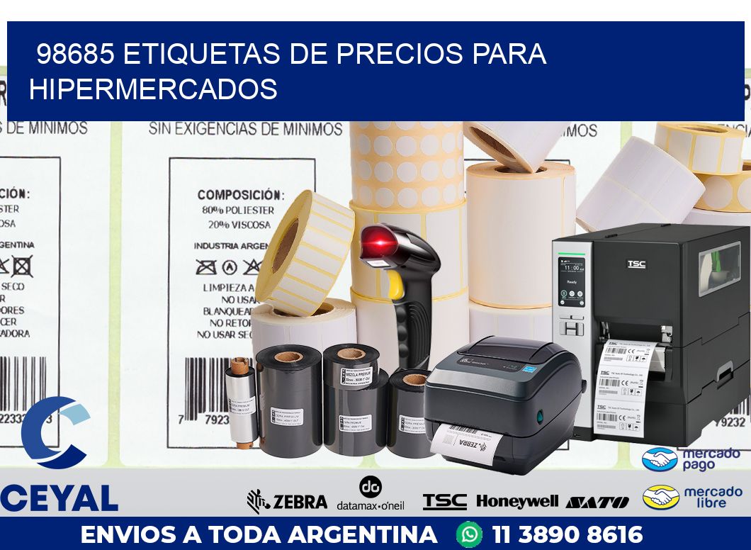 98685 ETIQUETAS DE PRECIOS PARA HIPERMERCADOS