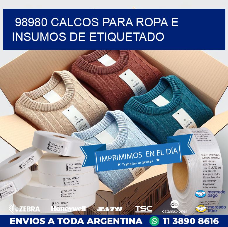 98980 CALCOS PARA ROPA E INSUMOS DE ETIQUETADO