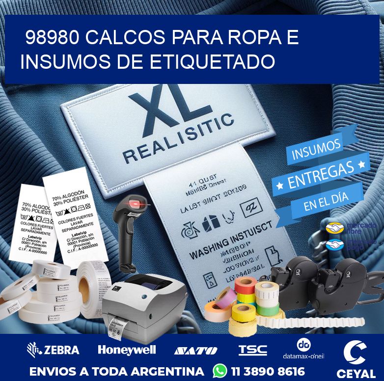 98980 CALCOS PARA ROPA E INSUMOS DE ETIQUETADO