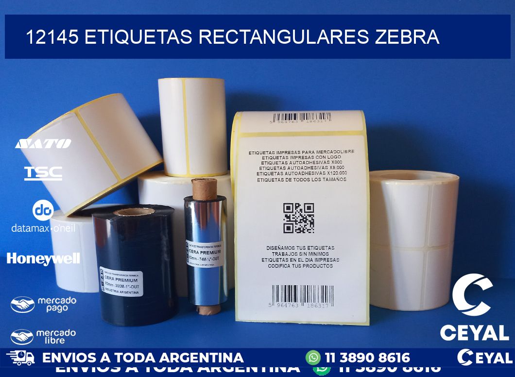 12145 etiquetas rectangulares zebra