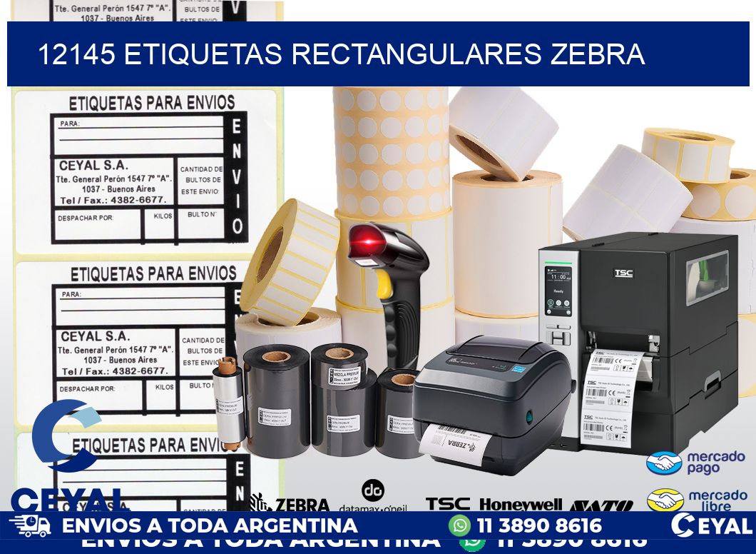 12145 etiquetas rectangulares zebra