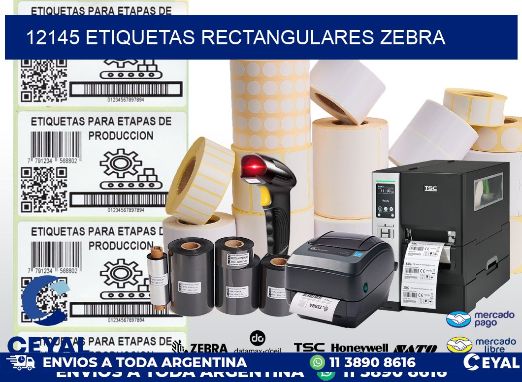 12145 etiquetas rectangulares zebra