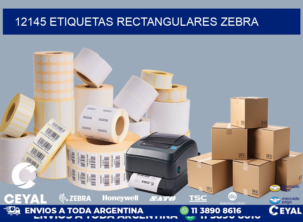12145 etiquetas rectangulares zebra