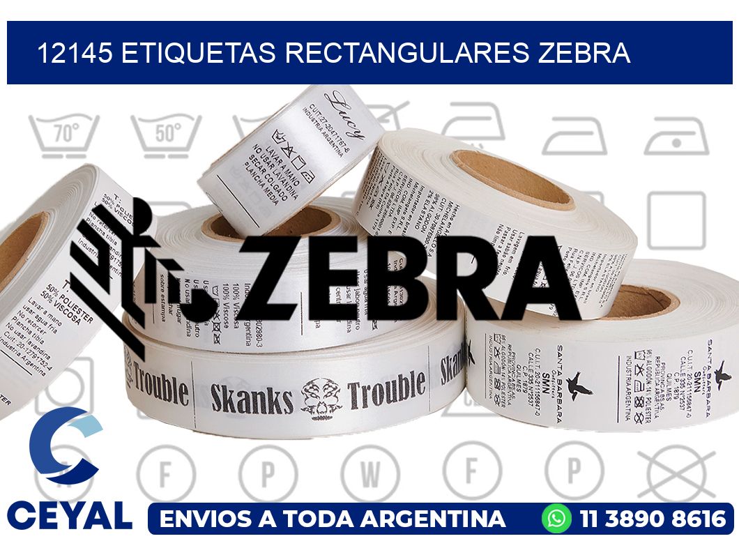 12145 etiquetas rectangulares zebra