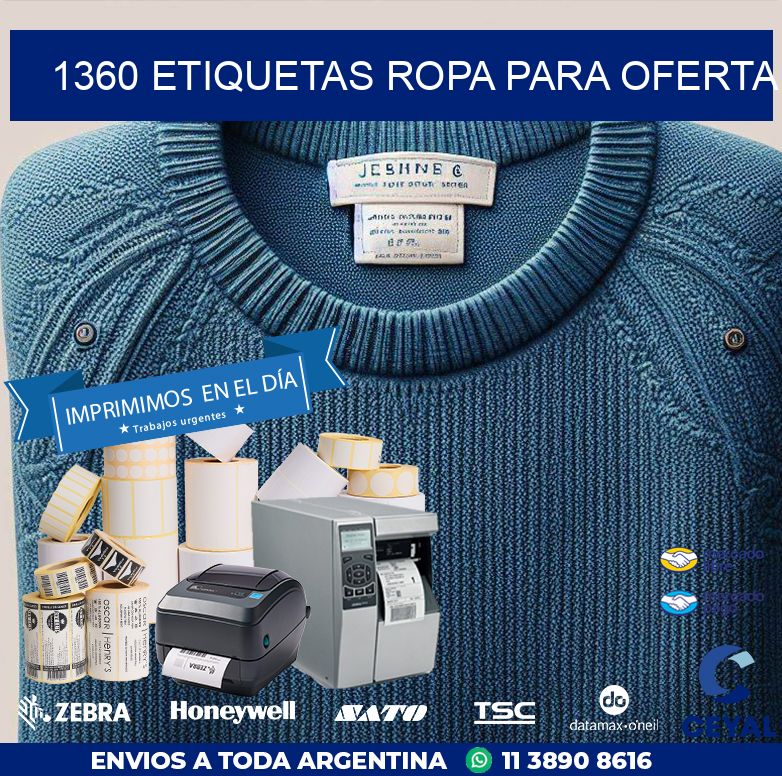 1360 ETIQUETAS ROPA PARA OFERTA
