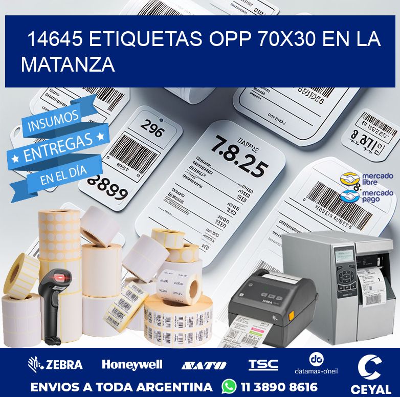 14645 ETIQUETAS OPP 70X30 EN LA MATANZA