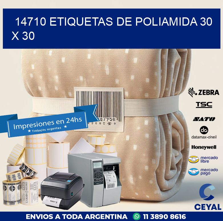 14710 ETIQUETAS DE POLIAMIDA 30 X 30