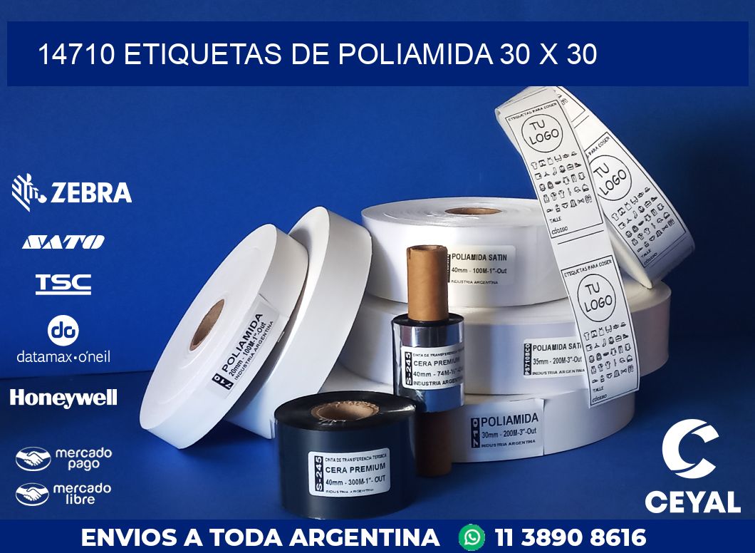 14710 ETIQUETAS DE POLIAMIDA 30 X 30
