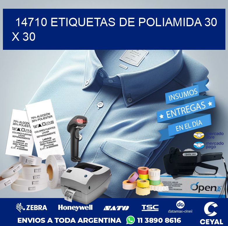 14710 ETIQUETAS DE POLIAMIDA 30 X 30