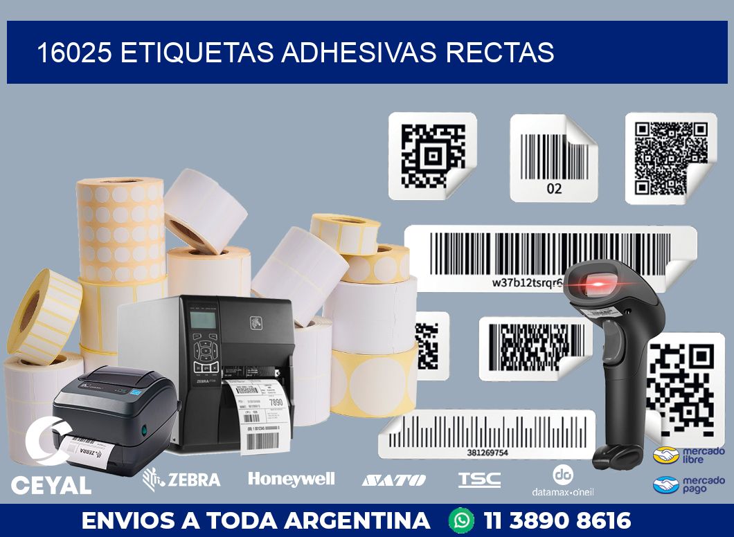 16025 ETIQUETAS ADHESIVAS RECTAS