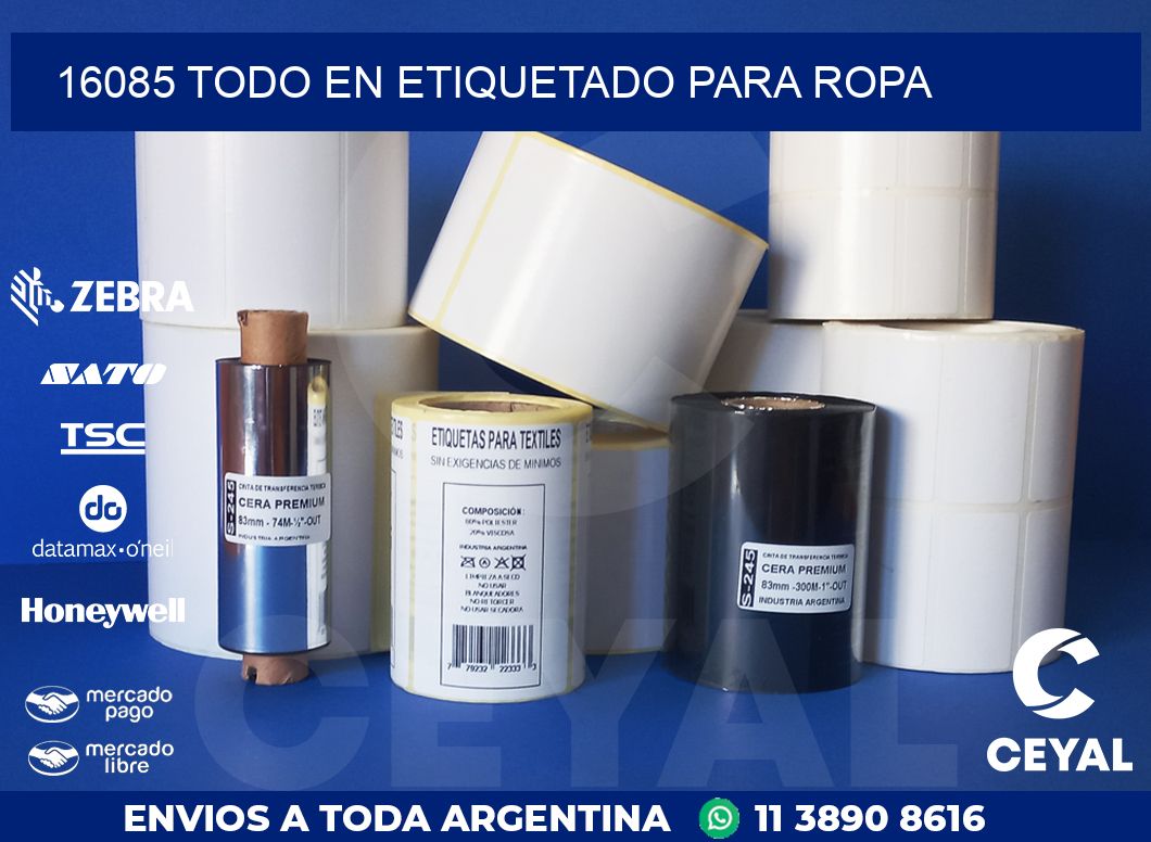 16085 TODO EN ETIQUETADO PARA ROPA