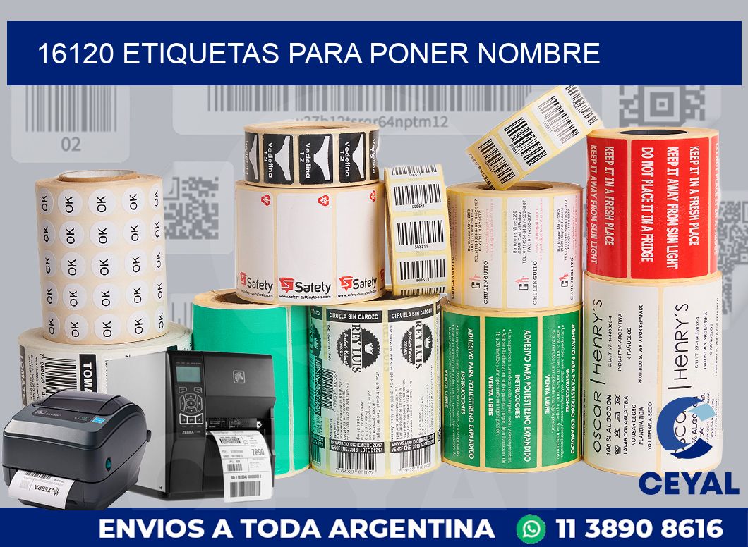 16120 ETIQUETAS PARA PONER NOMBRE