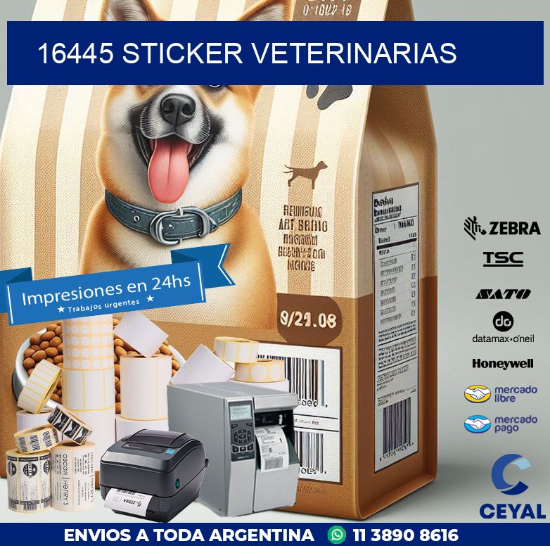 16445 STICKER VETERINARIAS