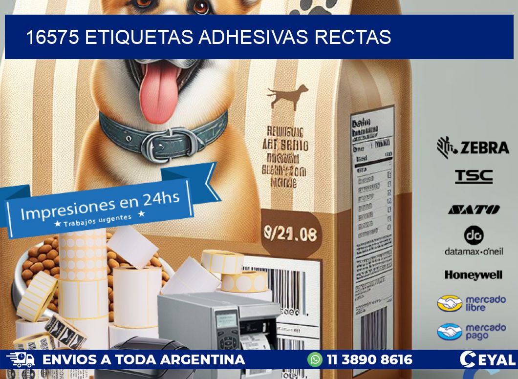 16575 ETIQUETAS ADHESIVAS RECTAS