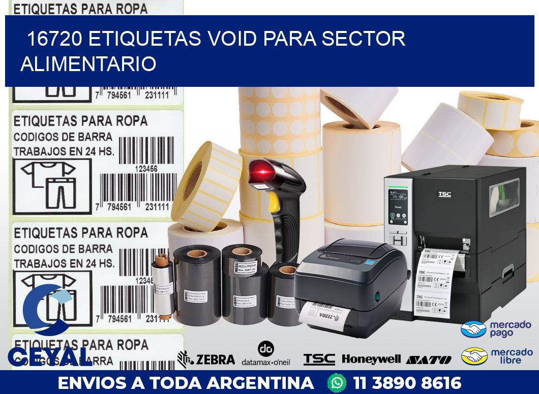 16720 ETIQUETAS VOID PARA SECTOR ALIMENTARIO