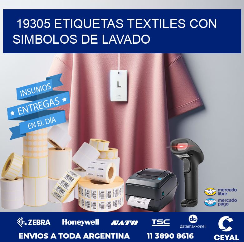 19305 ETIQUETAS TEXTILES CON SIMBOLOS DE LAVADO