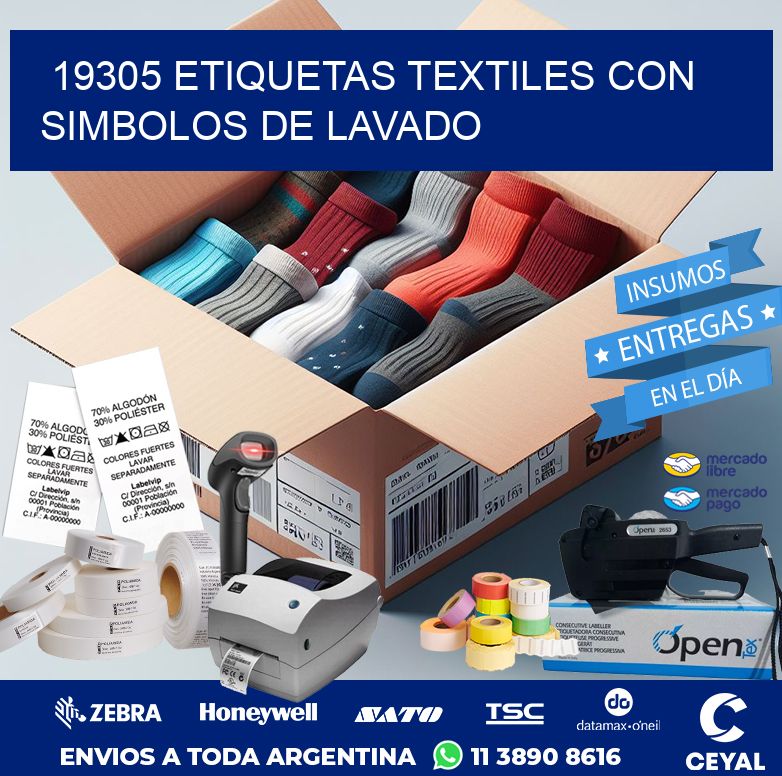 19305 ETIQUETAS TEXTILES CON SIMBOLOS DE LAVADO
