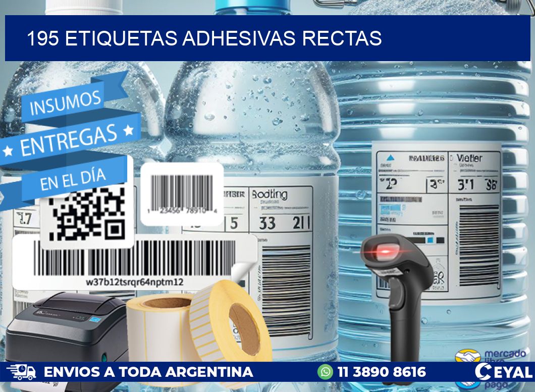 195 ETIQUETAS ADHESIVAS RECTAS