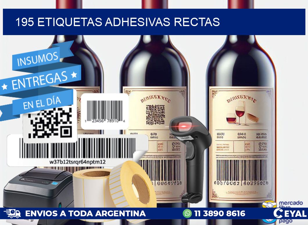 195 ETIQUETAS ADHESIVAS RECTAS