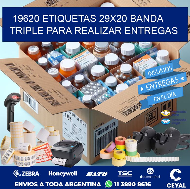 19620 ETIQUETAS 29X20 BANDA TRIPLE PARA REALIZAR ENTREGAS