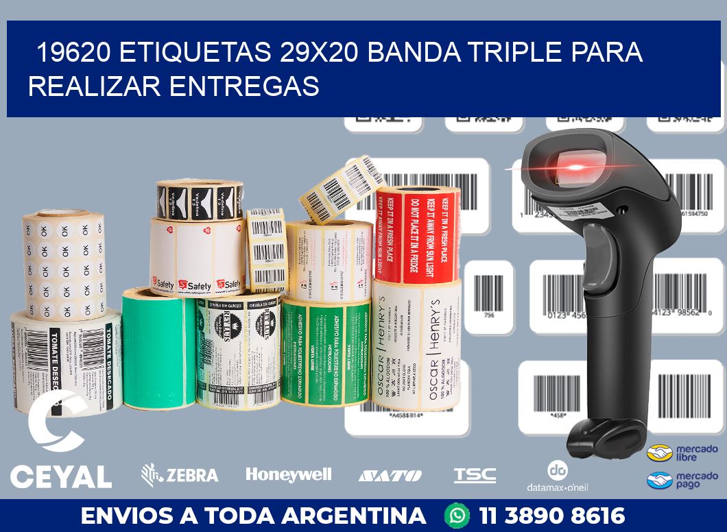 19620 ETIQUETAS 29X20 BANDA TRIPLE PARA REALIZAR ENTREGAS