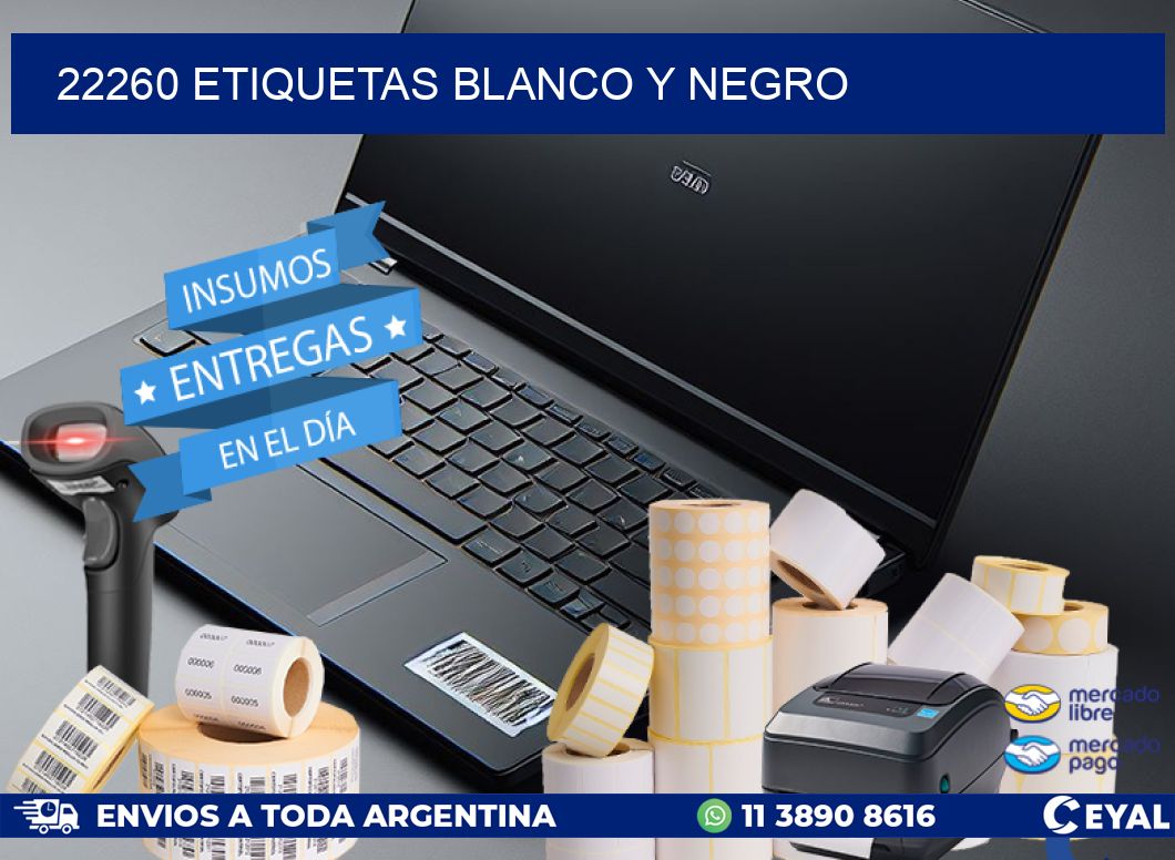 22260 etiquetas blanco y negro