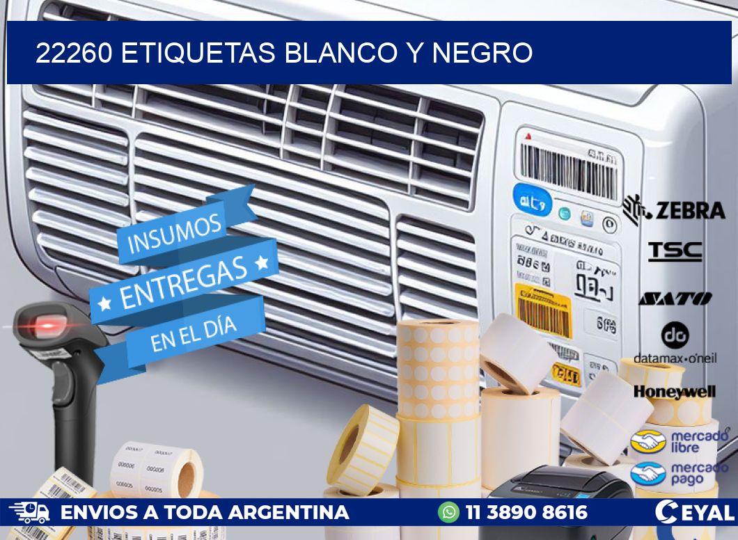 22260 etiquetas blanco y negro