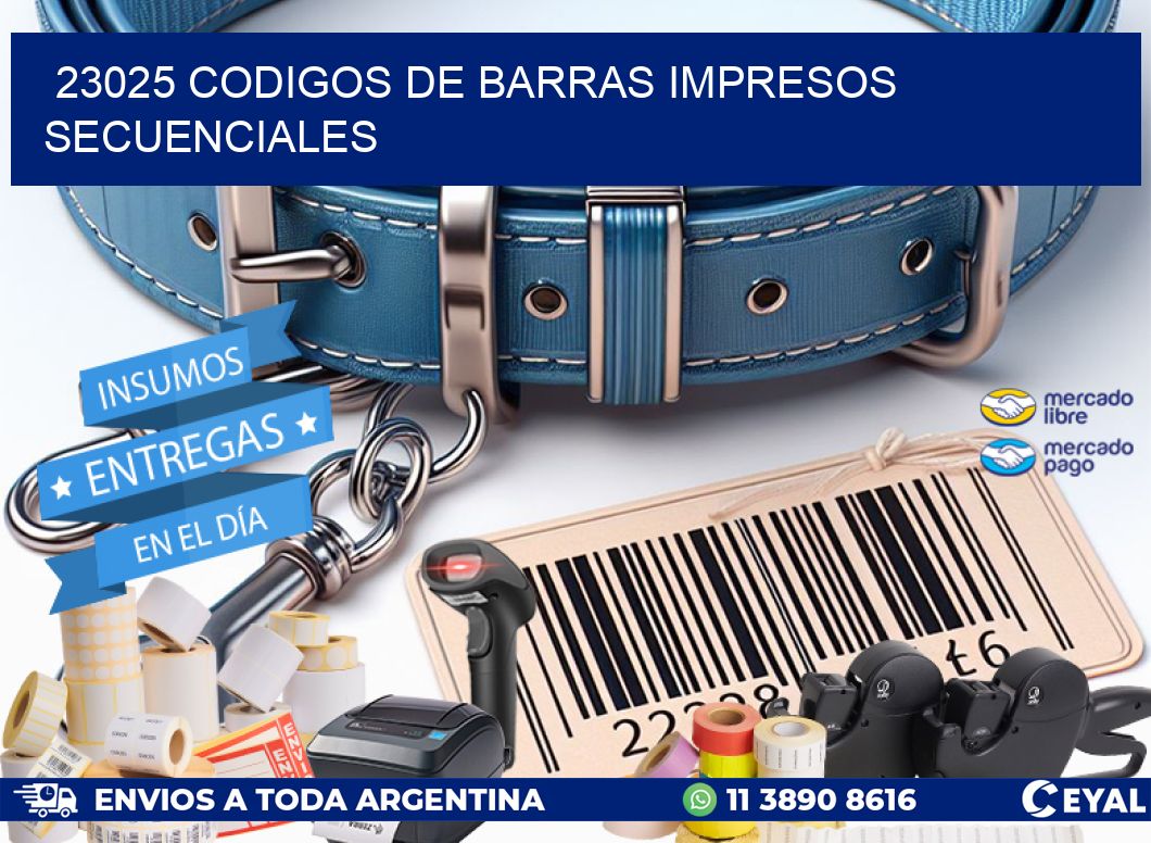 23025 codigos de barras impresos secuenciales