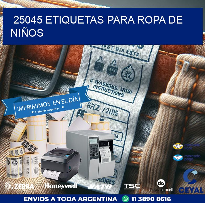 25045 ETIQUETAS PARA ROPA DE NIÑOS