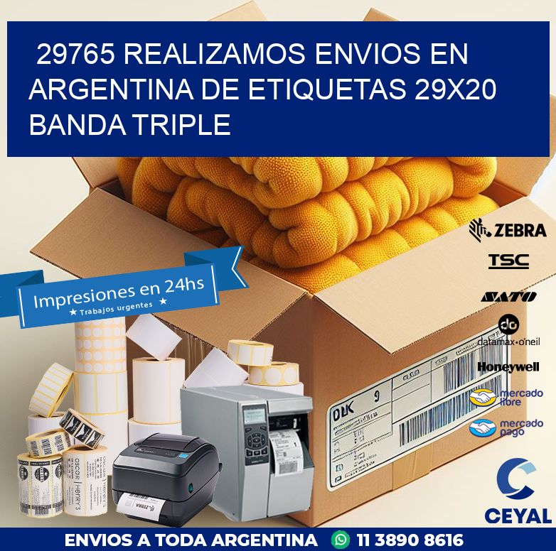 29765 REALIZAMOS ENVIOS EN ARGENTINA DE ETIQUETAS 29X20 BANDA TRIPLE